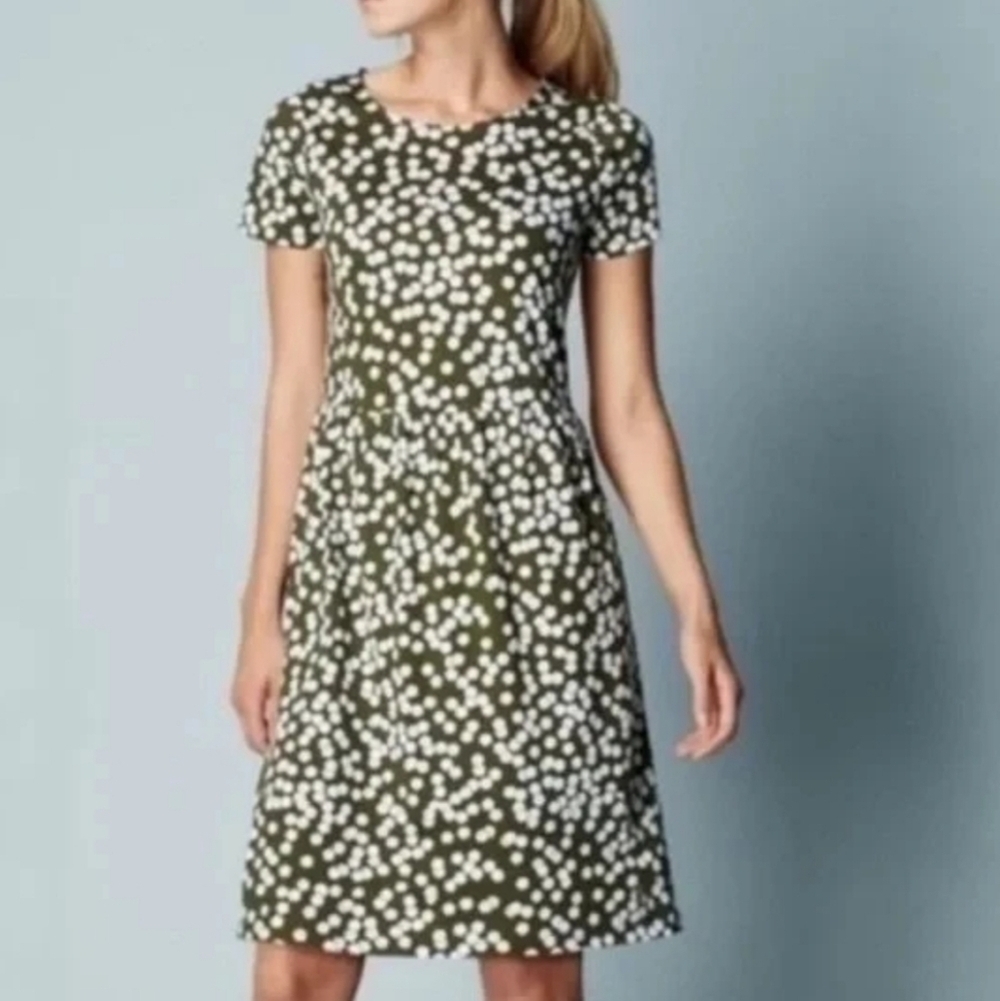 Boden Phoebe Green Floral Printed Dress